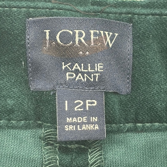 J Crew Factory Petite Velvet Kallie pant in Old Forest green size 12P NWOT BU805 - Picture 6 of 10